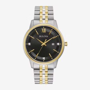 bulova classic quartz black dial ladies watch 98x125