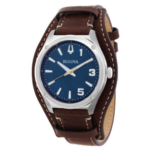 bulova classic quartz blue dial men's watch 96a313