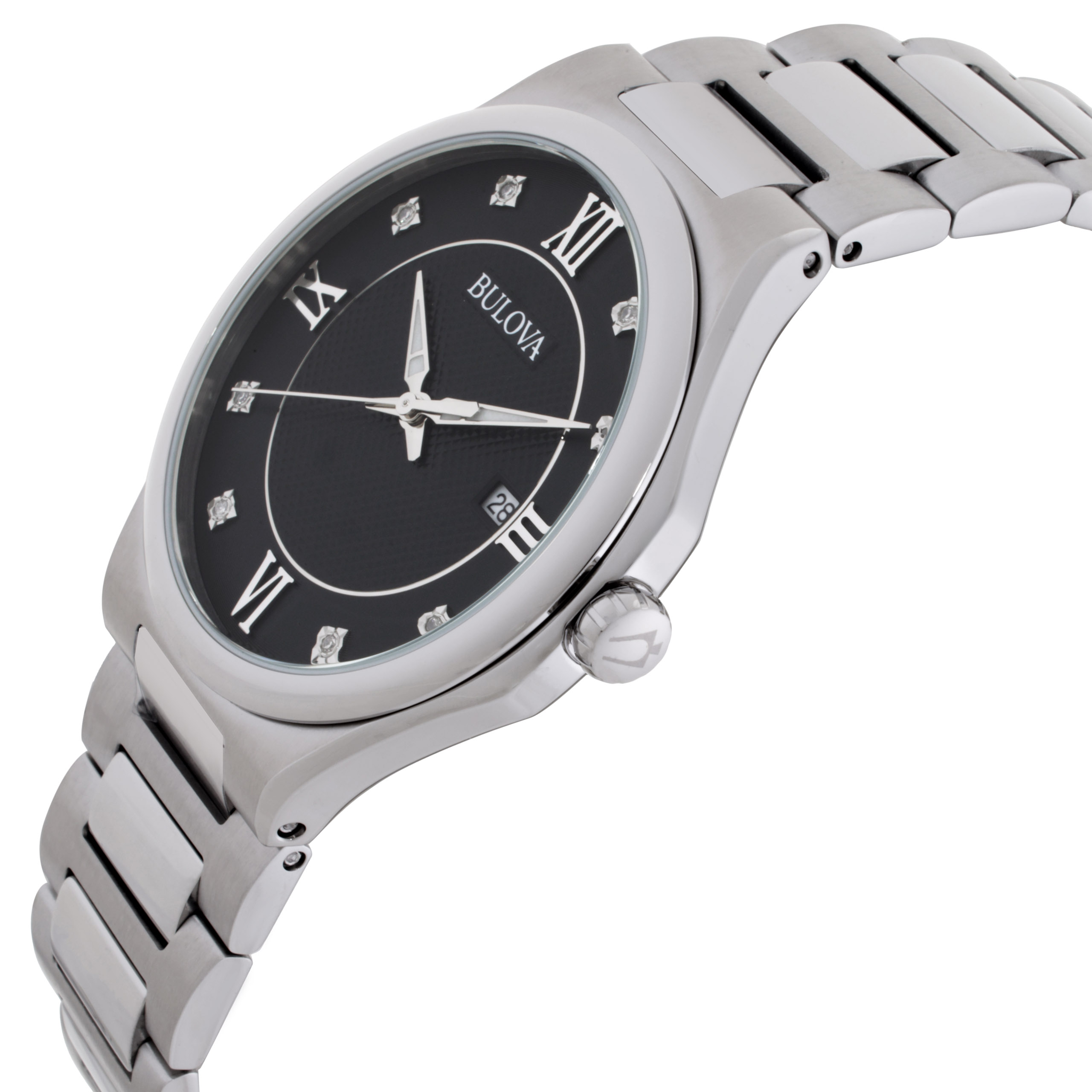 bulova classic quartz crystal black dial men's watch 96d156 bulova classic quartz crystal black dial men's watch 96d156