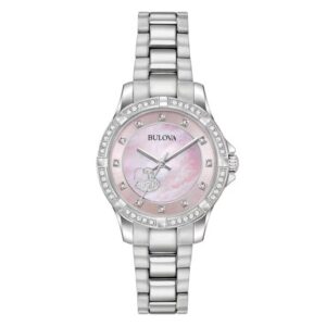 bulova classic quartz pink mother of pearl dial ladies watch 96l237