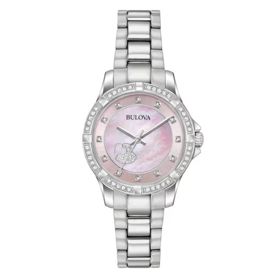 bulova classic quartz pink mother of pearl dial ladies watch 96l237 bulova classic quartz pink mother of pearl dial ladies watch 96l237