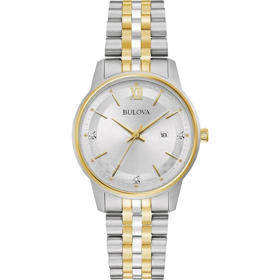 bulova classic quartz silver dial ladies watch 98p197 bulova classic quartz silver dial ladies watch 98p197