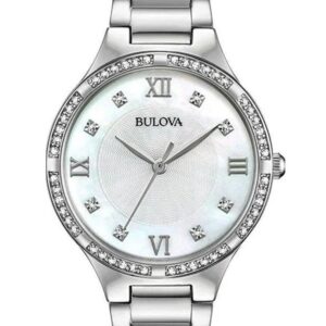 bulova classic quartz white dial ladies watch 96l262