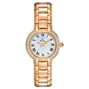 bulova classic quartz white dial ladies watch 98r156