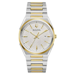 bulova classic quartz white dial men's watch 98b424
