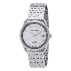bulova commodore automatic silver dial men's watch 96b326