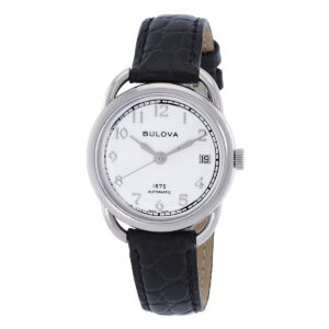 bulova commodore automatic white dial ladies watch 96m152
