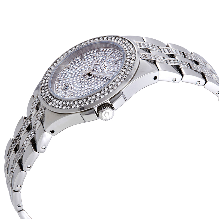 bulova crystal pave men's watch 96b235 bulova crystal pave men's watch 96b235