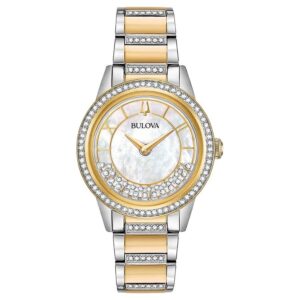 bulova crystal quartz ladies watch 98l245