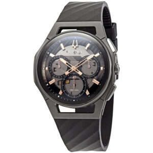 bulova curv chronograph dark gray dial men's watch 98a162