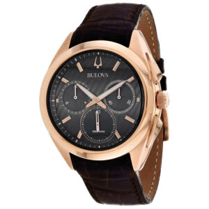 Home bulova curv chronograph quartz black dial men's watch 97a124