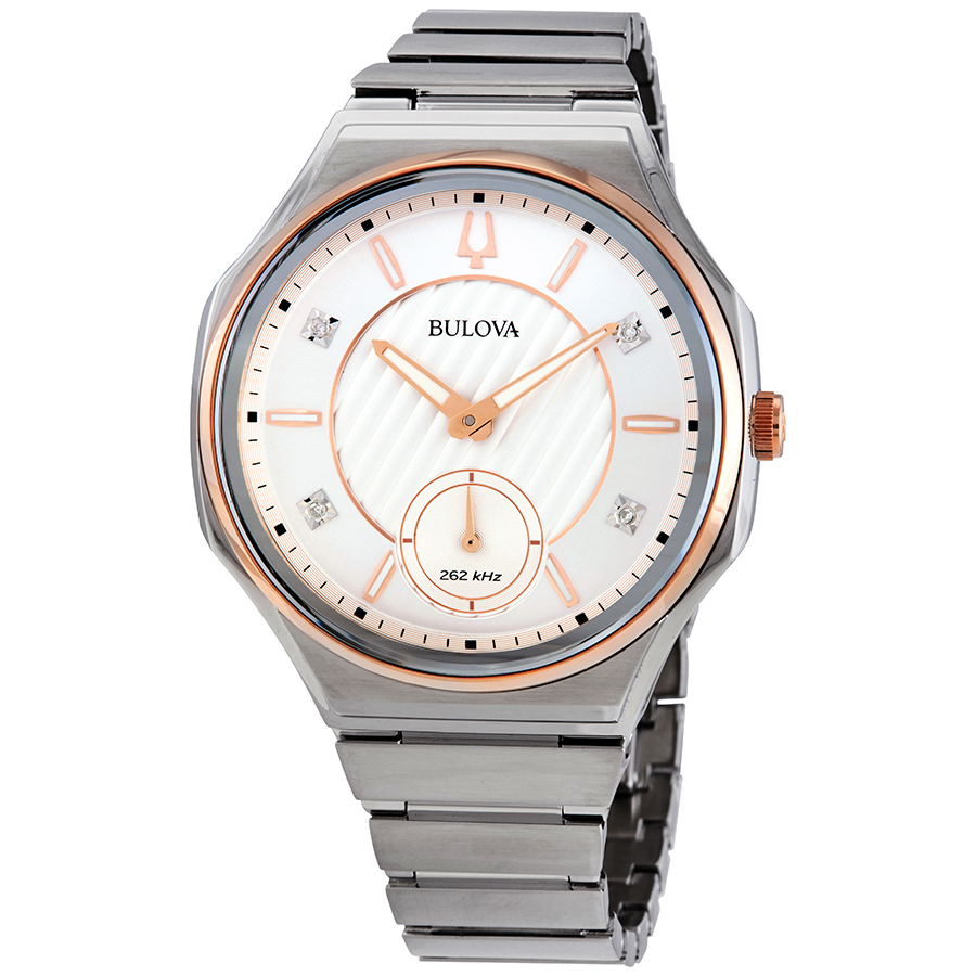 bulova curv quartz diamond silver dial ladies watch 98p182 bulova curv quartz diamond silver dial ladies watch 98p182