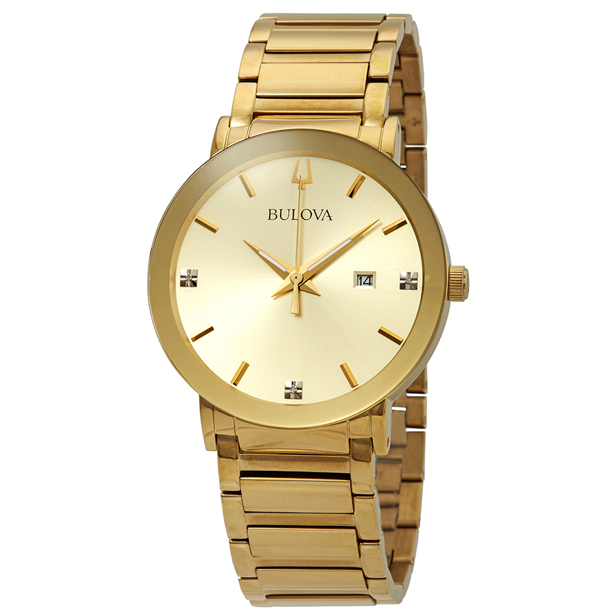 bulova diamond gold dial men's watch 97d115 bulova diamond gold dial men's watch 97d115