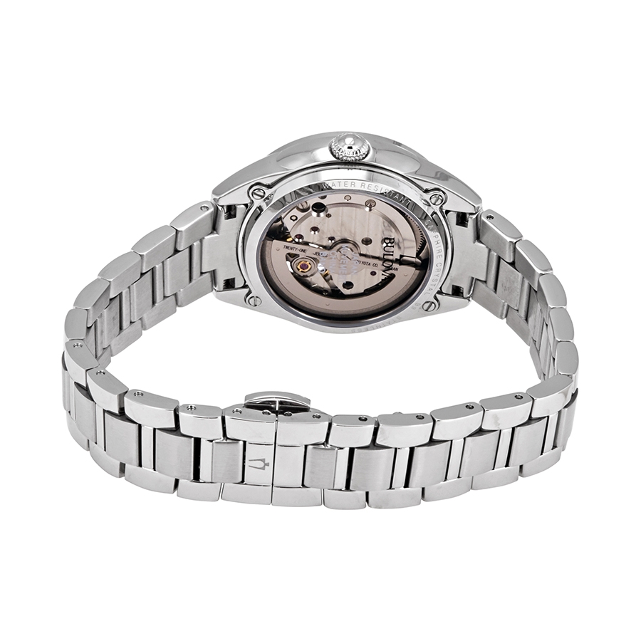 bulova automatic diamond silver dial stainless steel ladies watch 96p181 bulova automatic diamond silver dial stainless steel ladies watch 96p181