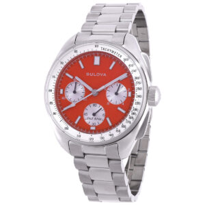 Home bulova lunar pilot chronograph quartz red dial men's watch 96k115