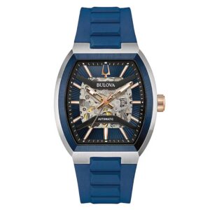 Home bulova maquina automatic blue dial men's watch 98a318