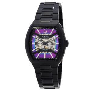 Витрина bulova maquina automatic rainbow semi skeleton dial men's watch 98a320