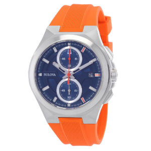Home bulova maquina quartz blue dial men's watch 96b407