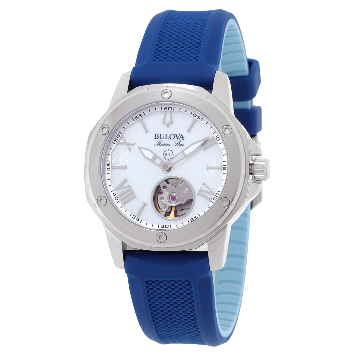 bulova marine star automatic silver dial ladies watch 96l324 bulova marine star automatic silver dial ladies watch 96l324