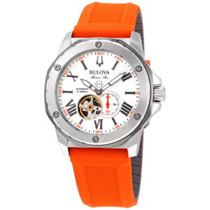 Home bulova marine star automatic silver dial men's watch 98a226