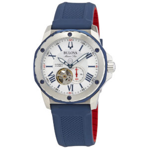 Home bulova marine star automatic silver white dial men's watch 98a225