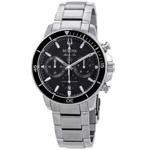 Home bulova marine star chronograph black dial men's watch 96b272