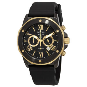 bulova marine star chronograph black dial men's watch 98b278