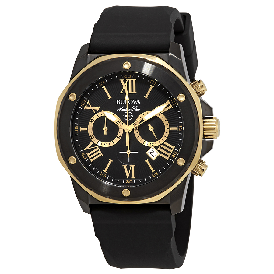bulova marine star chronograph black dial men's watch 98b278 bulova marine star chronograph black dial men's watch 98b278