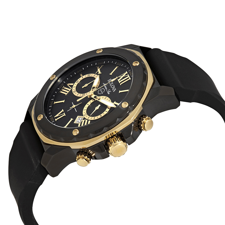 bulova marine star chronograph black dial men's watch 98b278 bulova marine star chronograph black dial men's watch 98b278