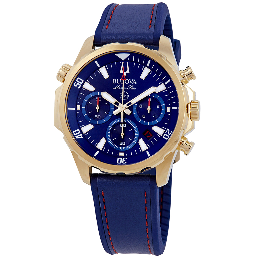 bulova marine star chronograph blue dial men's watch 97b168 bulova marine star chronograph blue dial men's watch 97b168