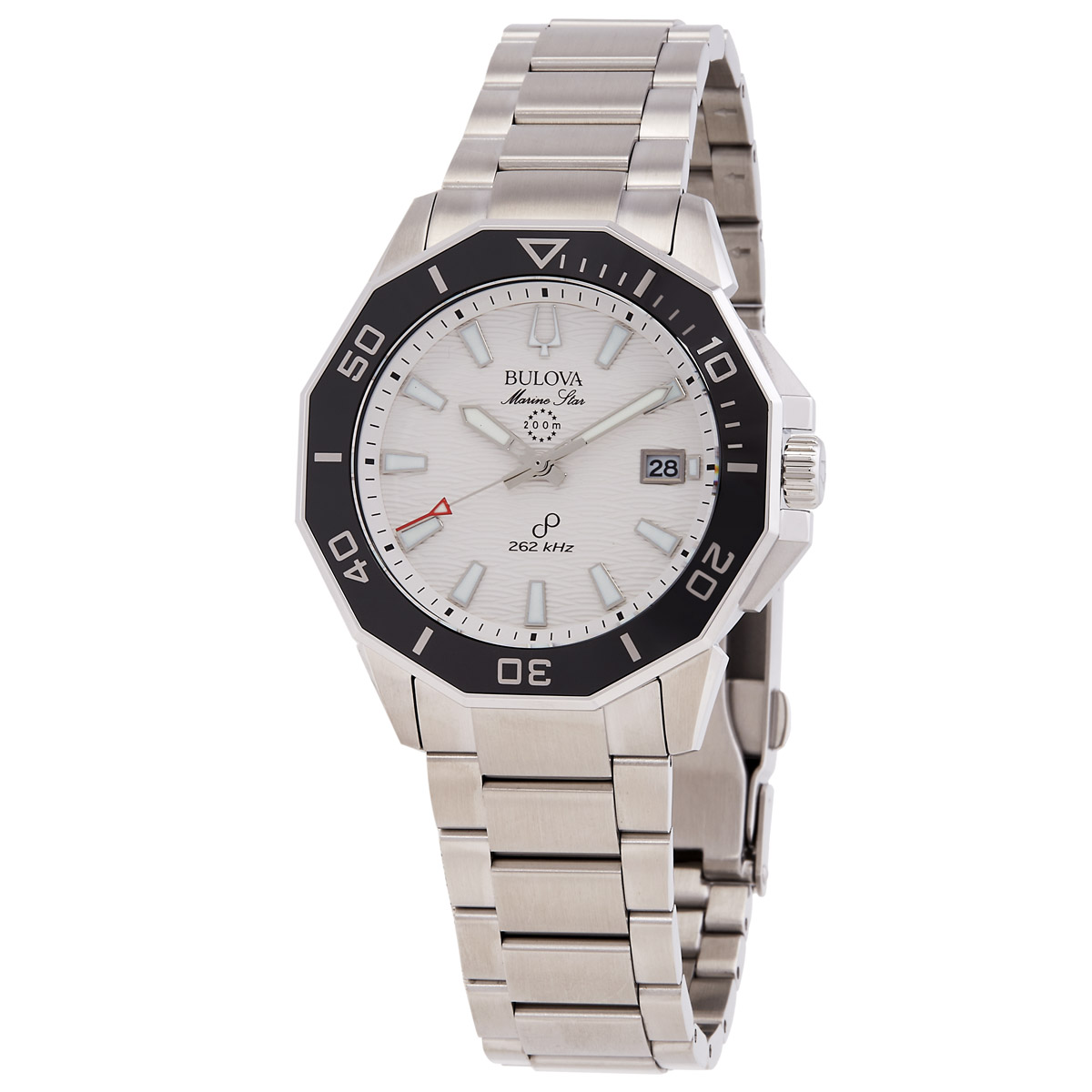 bulova marine star hpq precisionist quartz white dial men's watch 96b426 bulova marine star hpq precisionist quartz white dial men's watch 96b426