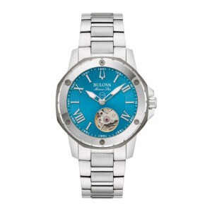 bulova marine star quartz turquoise dial ladies watch 98l317