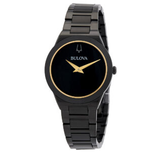 bulova millennia automatic black dial ladies watch 98l314