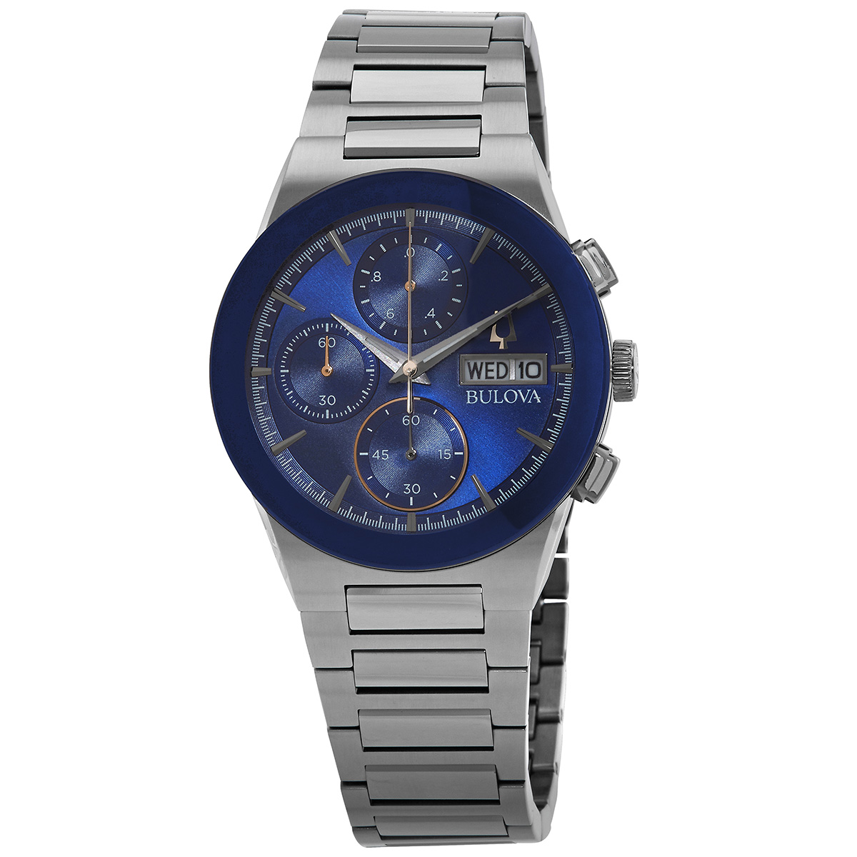 bulova millennia chronograph quartz blue dial men's watch 98c143 bulova millennia chronograph quartz blue dial men's watch 98c143