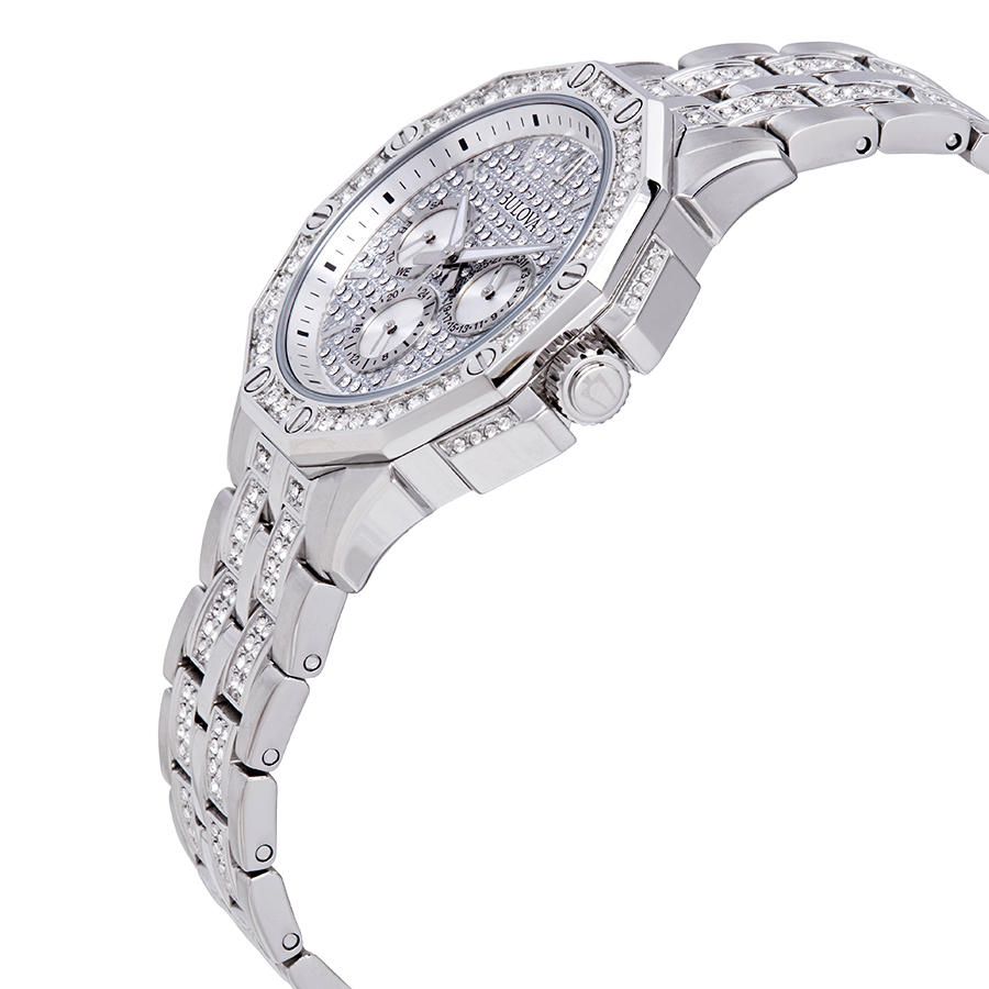 bulova multifunction crystal pave dial men's men's watch 96c134 bulova multifunction crystal pave dial men's men's watch 96c134