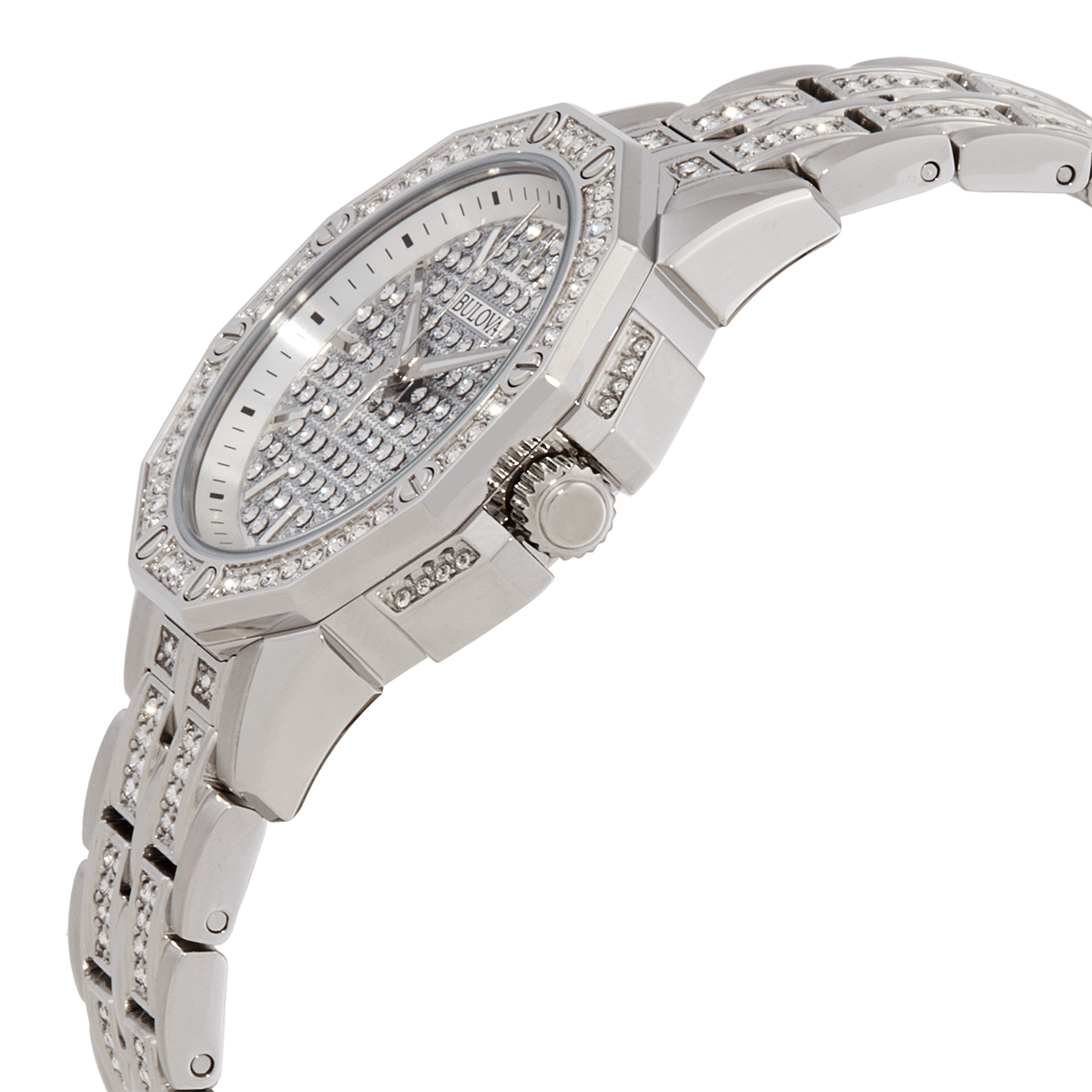 bulova octava quartz crystal silver dial ladies watch 96l305 bulova octava quartz crystal silver dial ladies watch 96l305