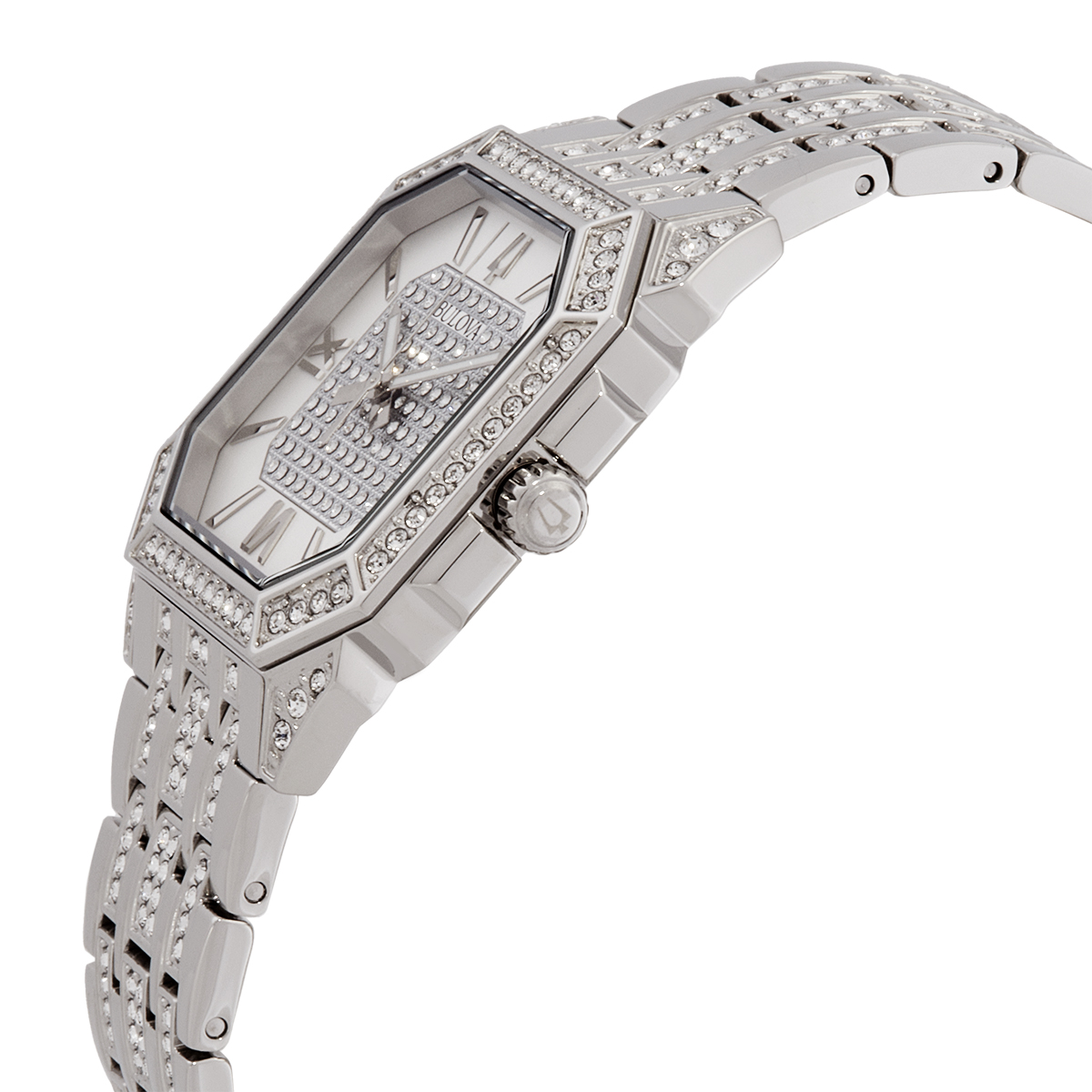 bulova octava quartz crystal silver dial men's watch 96a285 bulova octava quartz crystal silver dial men's watch 96a285