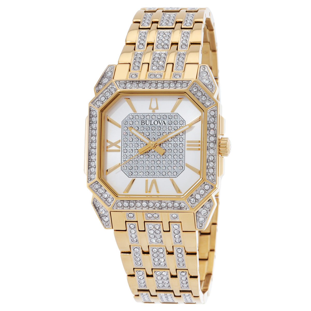bulova octava quartz crystal silver dial men's watch 98a295 bulova octava quartz crystal silver dial men's watch 98a295