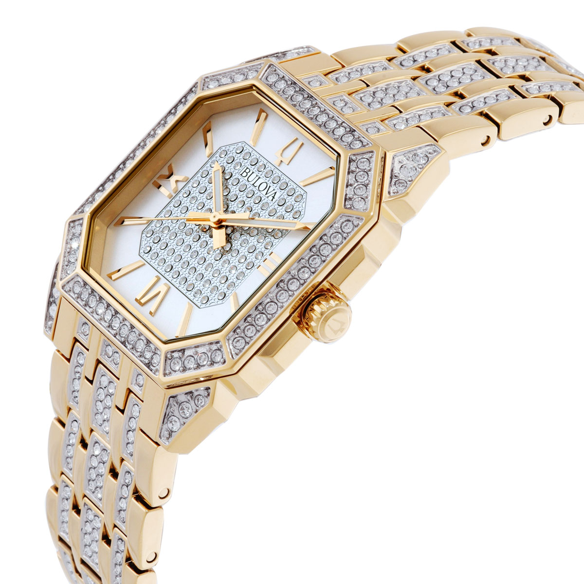 bulova octava quartz crystal silver dial men's watch 98a295 bulova octava quartz crystal silver dial men's watch 98a295