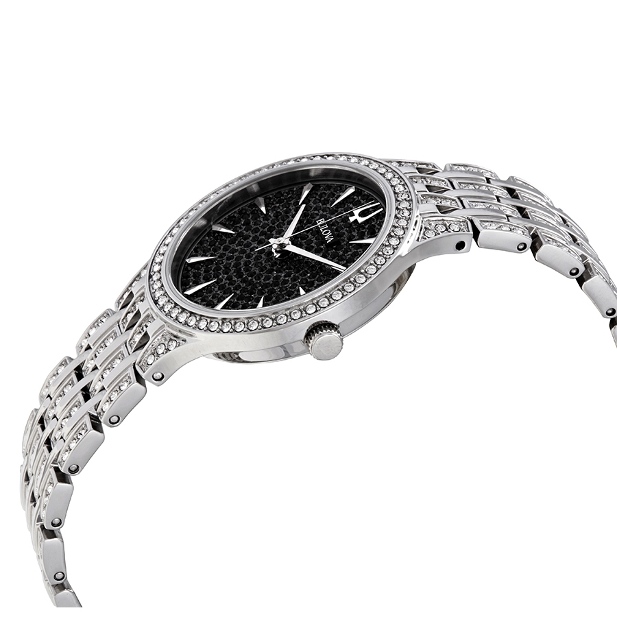 bulova phantom black pave dial stainless steel ladies watch 96l273 bulova phantom black pave dial stainless steel ladies watch 96l273