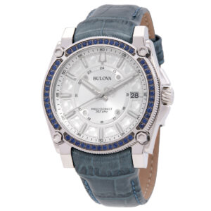 bulova precisionist quartz crystal silver dial ladies watch 96j126