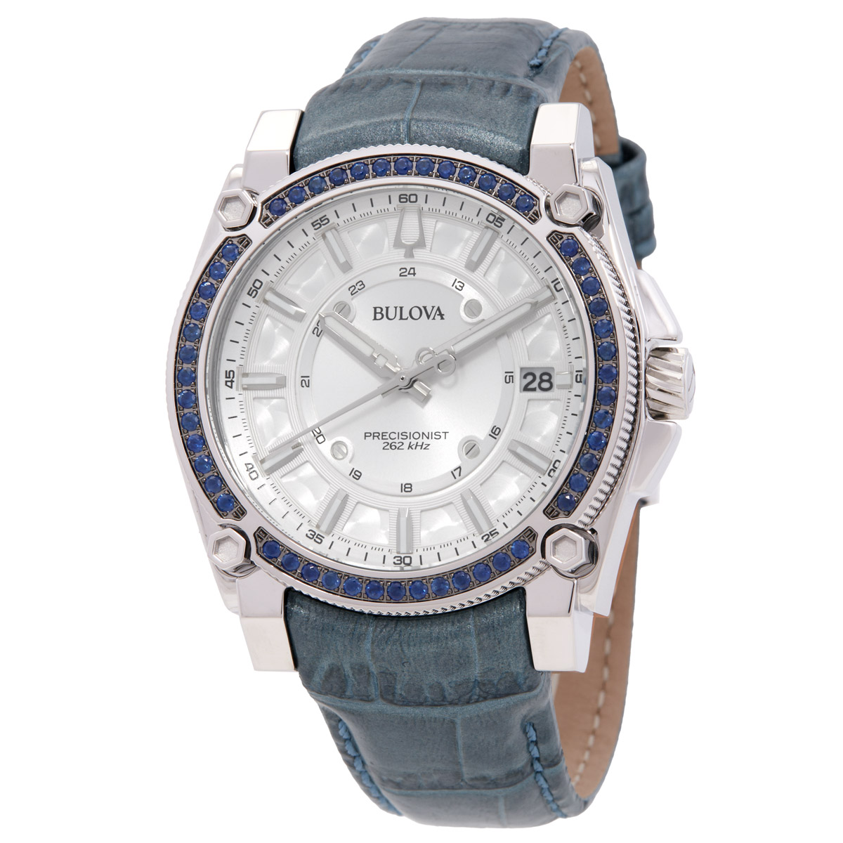bulova precisionist quartz crystal silver dial ladies watch 96j126 bulova precisionist quartz crystal silver dial ladies watch 96j126