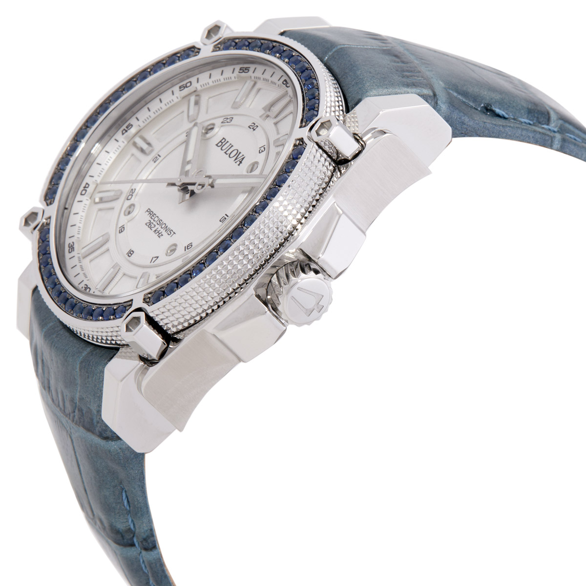 bulova precisionist quartz crystal silver dial ladies watch 96j126 bulova precisionist quartz crystal silver dial ladies watch 96j126