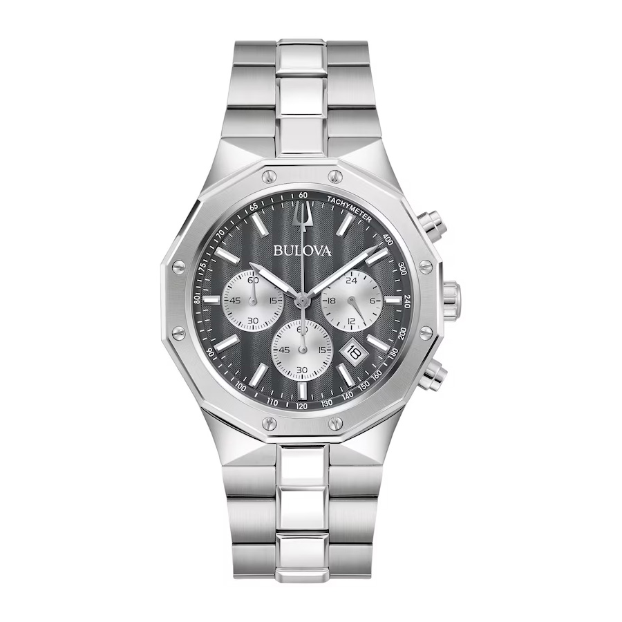bulova prestige chronograph quartz striped grey dial men's watch 96b459 bulova prestige chronograph quartz striped grey dial men's watch 96b459