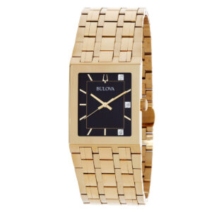 bulova quadra quartz diamond black dial ladies watch 97d132