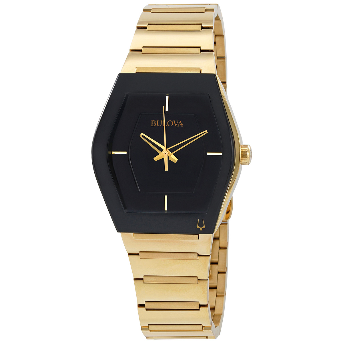 bulova quartz black dial gold tone men's watch 97a164 bulova quartz black dial gold tone men's watch 97a164