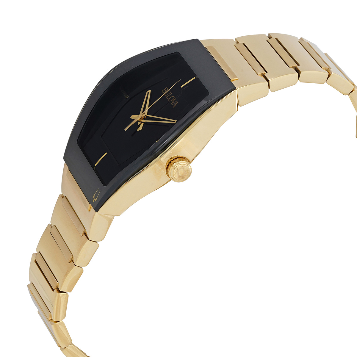 bulova quartz black dial gold tone men's watch 97a164 bulova quartz black dial gold tone men's watch 97a164