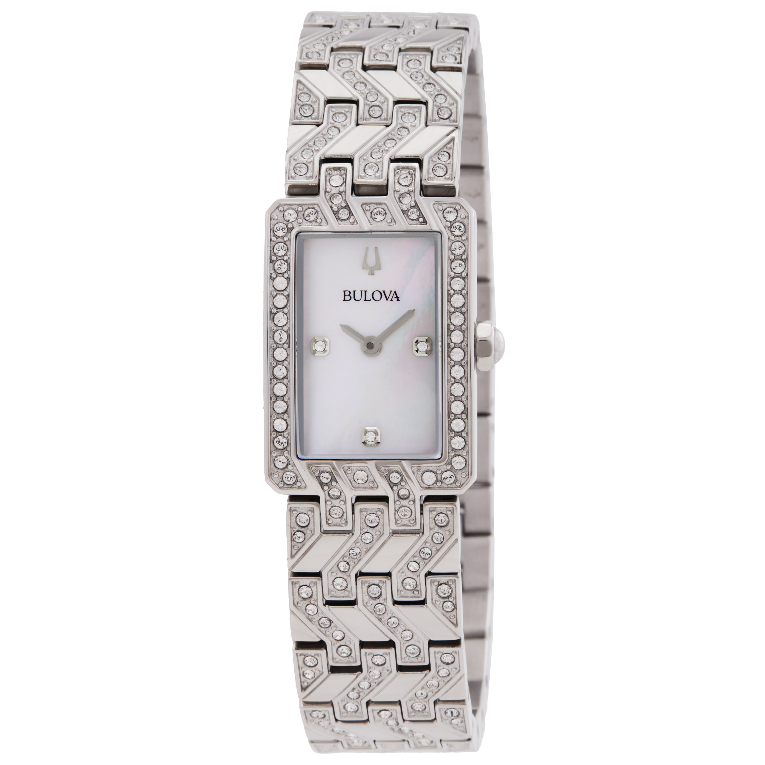 bulova quartz crystal accent tank white mother of pearl dial ladies watch 96l304 bulova quartz crystal accent tank white mother of pearl dial ladies watch 96l304