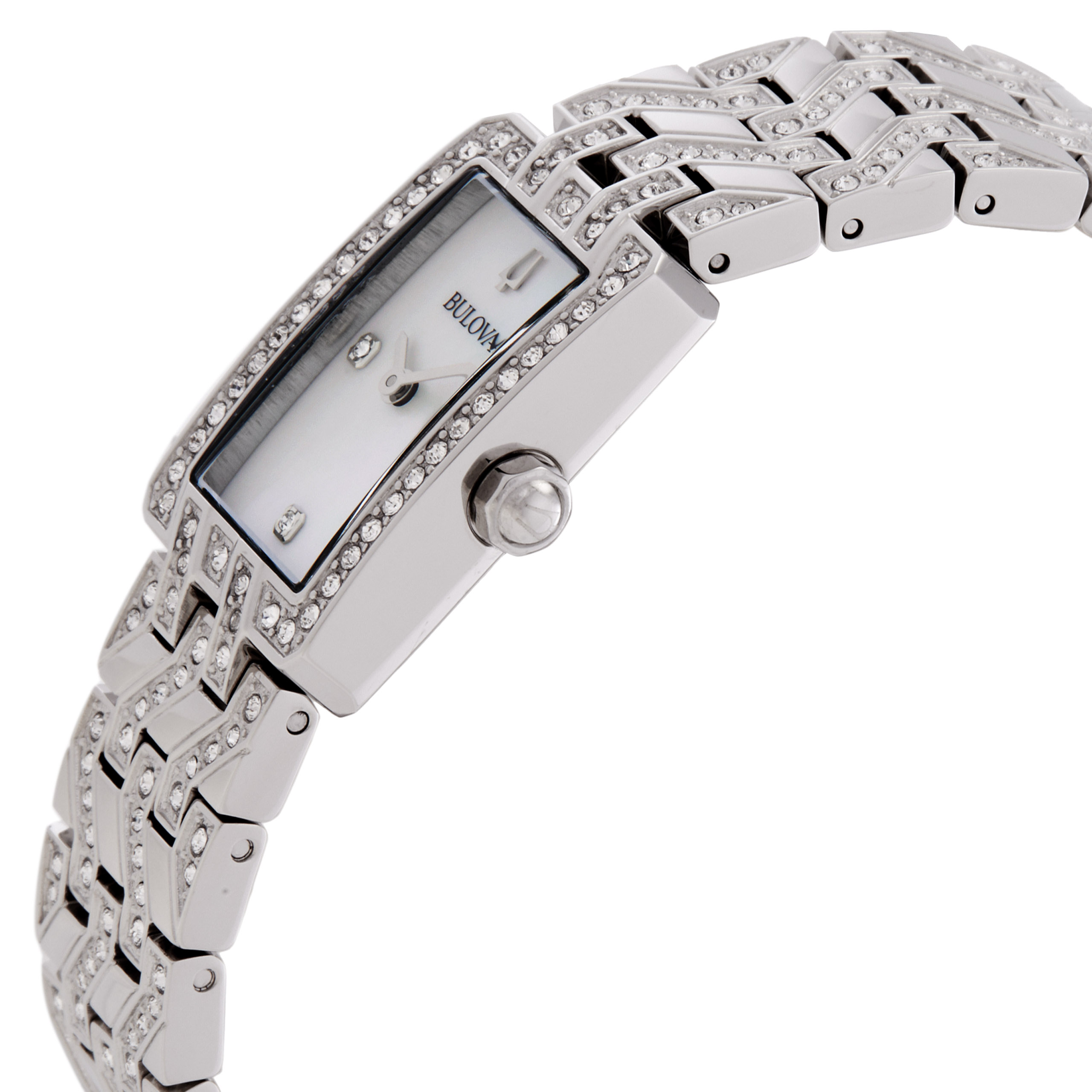 bulova quartz crystal accent tank white mother of pearl dial ladies watch 96l304 bulova quartz crystal accent tank white mother of pearl dial ladies watch 96l304