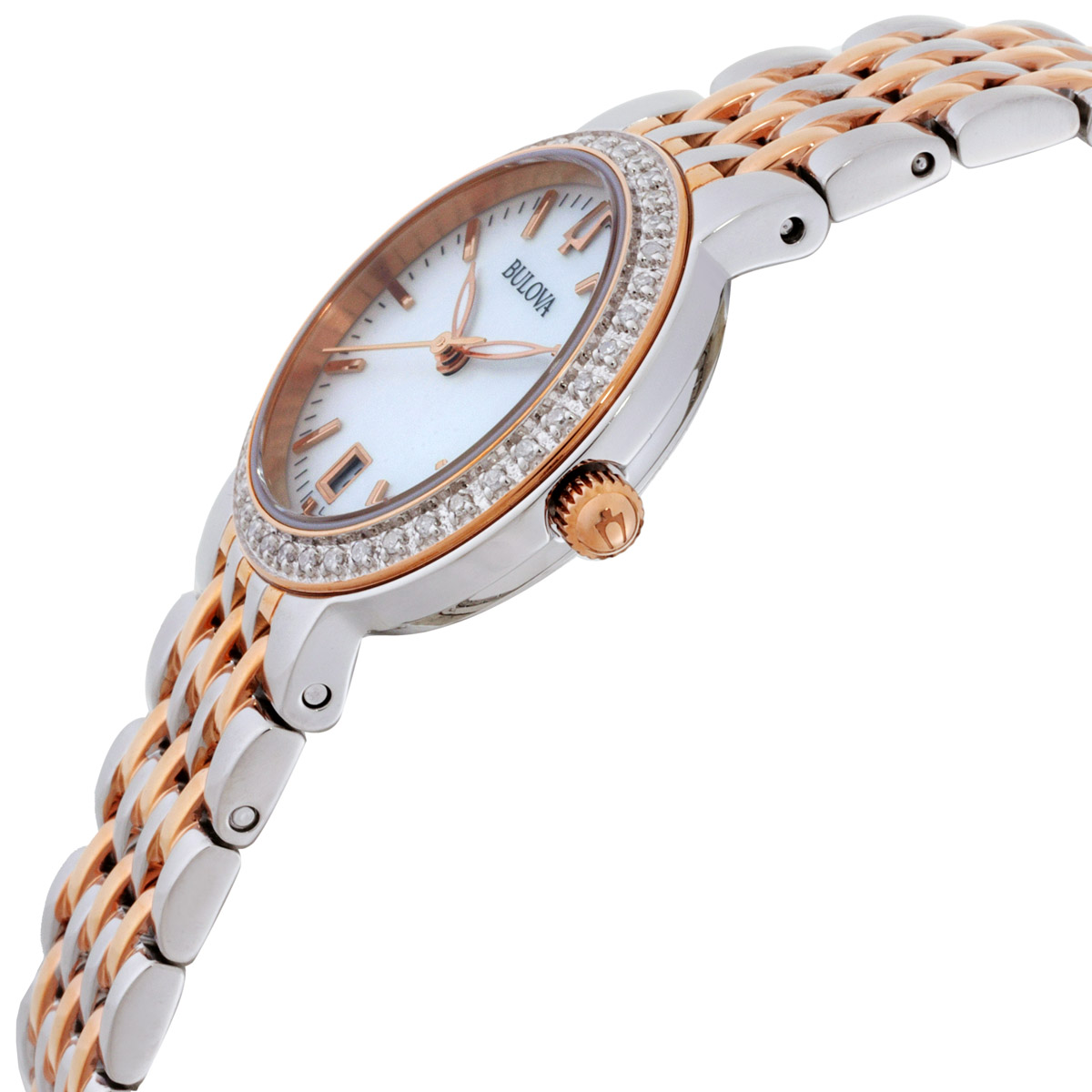 bulova quartz crystal white mother of pearl dial ladies watch 98r280 bulova quartz crystal white mother of pearl dial ladies watch 98r280